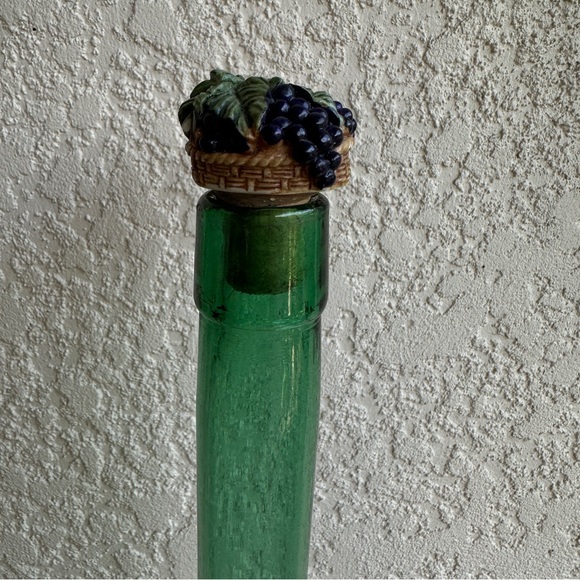 Antique Early 20th Century Translucent Green Long - Neck Hand - Blown Bottle - Picture 4 of 7